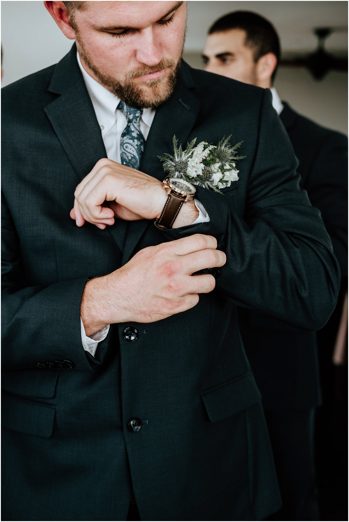 Groom Pink Wine Cranberry Navy Wedding - Dove Ridge Vineyard - Fort Worth Dallas - Wichita Wedding Photographer