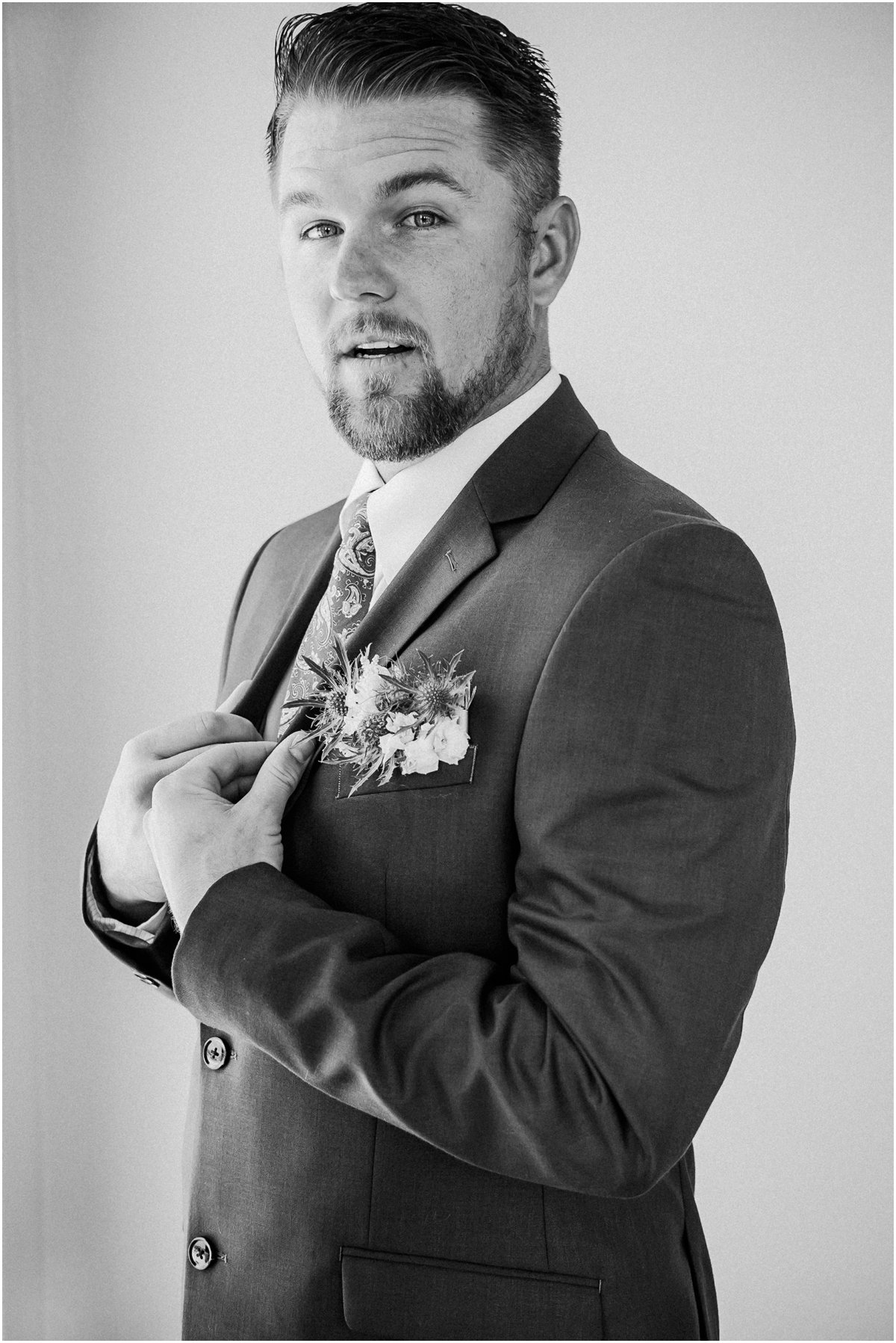 Groom Pink Wine Cranberry Navy Wedding - Dove Ridge Vineyard - Fort Worth Dallas - Wichita Wedding Photographer