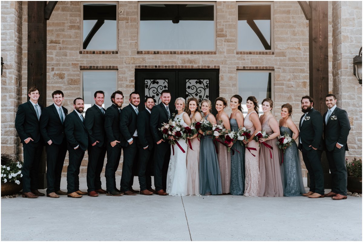 Wedding Party Pink Wine Cranberry Navy Wedding - Dove Ridge Vineyard - Fort Worth Dallas - Wichita Wedding Photographer