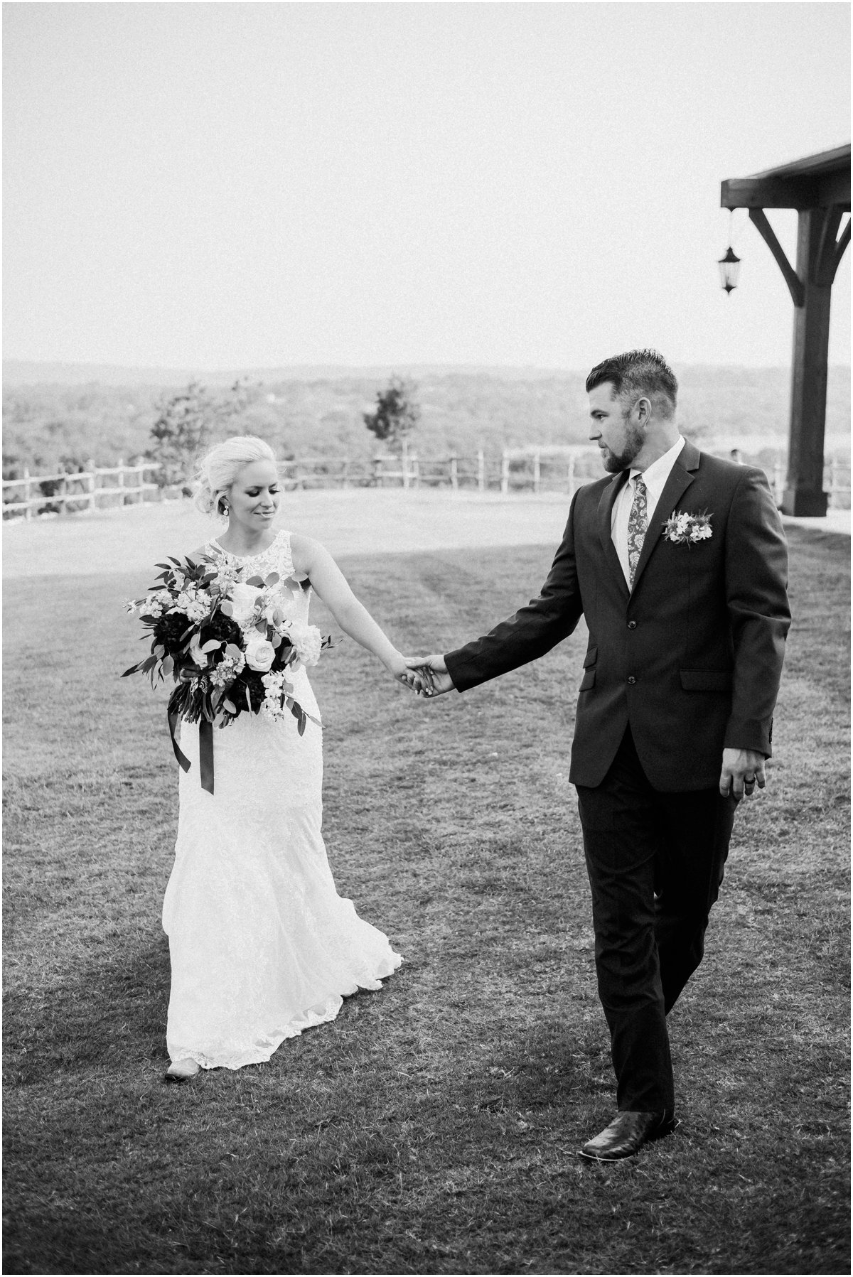 Bride and Groom Pink Wine Cranberry Navy Wedding - Dove Ridge Vineyard - Fort Worth Dallas - Wichita Wedding Photographer