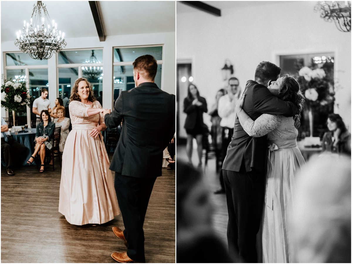 Mother Son Dance Pink Wine Cranberry Navy Wedding - Dove Ridge Vineyard - Fort Worth Dallas - Wichita Wedding Photographer