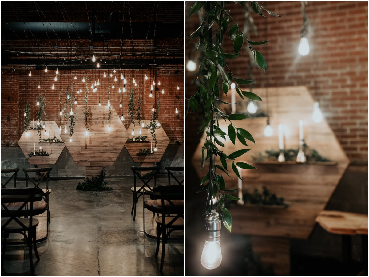 Hexagon Industrial Greenery Wedding Inspiration