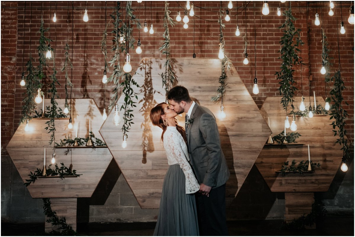 Hexagon Industrial Greenery Wedding Inspiration